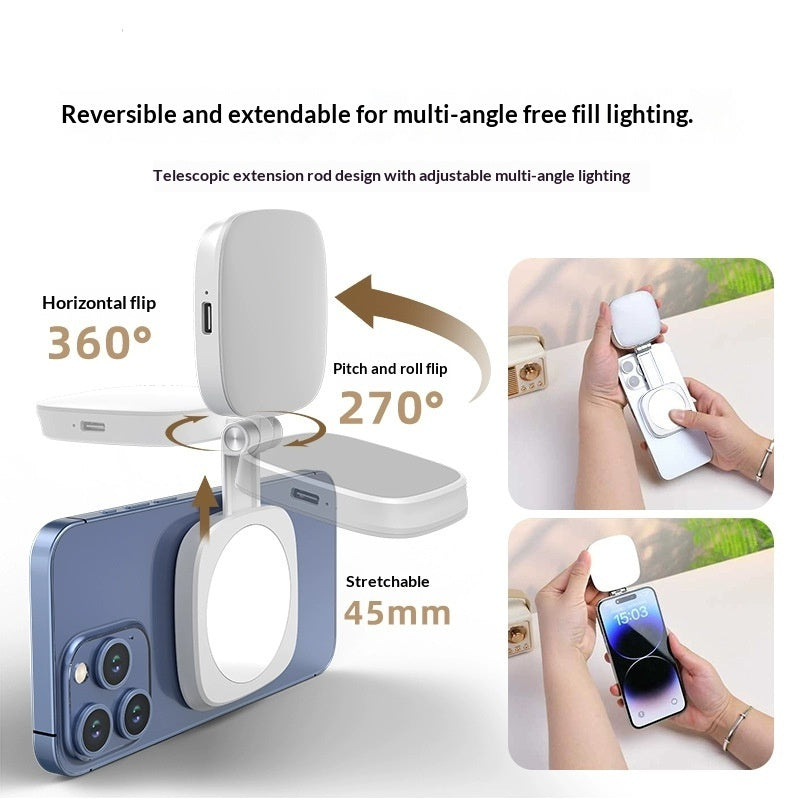 Mobile Phone Magnetic Fill Light Comes With A Makeup Mirror